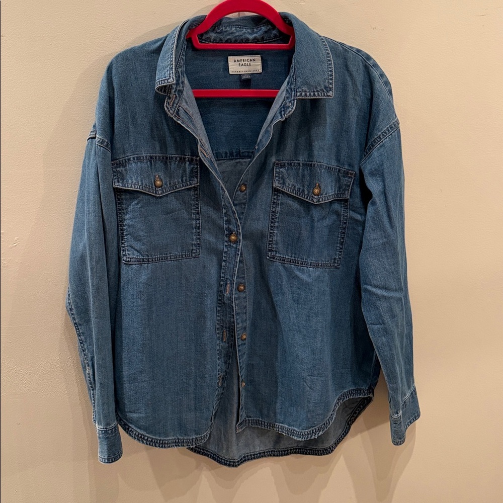 American Eagle Denim button up shirt